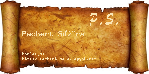 Pachert Sára névjegykártya