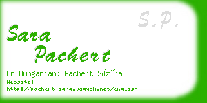 sara pachert business card